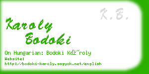 karoly bodoki business card